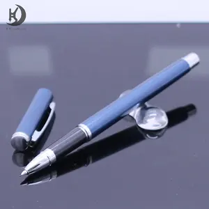Bolígrafo de negocios de regalo personalizable profesional con nombre bolígrafo azul con adornos cromados