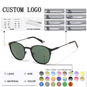 Lunettes de soleil ovales unisexes, monture noire, protection UV400, protection solaire pour adultes - Product Image 2