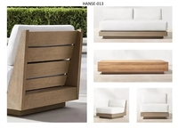 Ensemble de canapé de jardin en bois et tissu inclinable moderne et simple, 7 places, meubles de salon, designs modernes