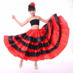 Disfraz de actuación infantil para el 1 de junio, capa de baile de torero para niña, falda tutú de poliéster sin mangas para baile latino con gran vuelo - Product Image 4