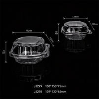 Boîte à salade en plastique transparent avec couvercle en dôme, boîte à salade pour produits frais, fermeture à clipser, parois latérales côtelées, emballage à emporter