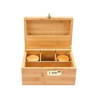 Boîte de rangement en bambou pour fumeurs, organiseurs en bambou avec plateau à rouler, boîte de rangement pour tabac, moulin à herbes, pipe, feuilles à rouler, kit de fumeur