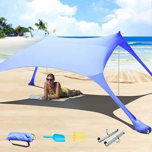 Abri solaire Portable coupe-vent corde Protection solaire Stable avec sac de transport pour famille Camping en plein air pêche arrière-cour pique-niques - Product Image 5