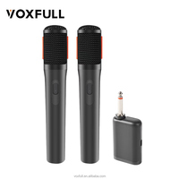 Set Mikrofon Nirkabel Ganda VOXFULL JB12 2.4G, Dapat Diisi Ulang, dengan Receiver Plug-in untuk Speaker Mixer
