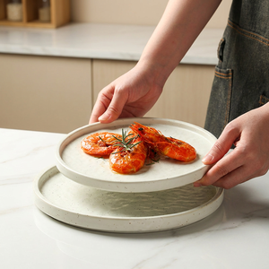 Cross-border Japanese-style Eco-Friendly Ceramic Plate Simple Presentation Commercial Western Food Pasta Pizza Plate Creative - Product Image 2