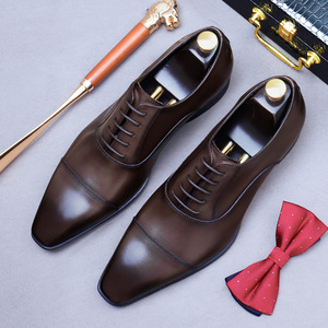 Men's Oxford leather <b>shoes</b> for business formal wear, genuine leather, simple and elegant British style men's <b>shoes</b> - Product Image 2