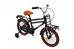 <span class=keywords><strong>Bicicleta</strong></span> Infantil <span class=keywords><strong>Vintage</strong></span> 2026 de 16 Pulgadas con Cuadro de Acero, Llantas de Aleación de Aluminio, Neumáticos Negros y Marrones, Ruedas de Entrenamiento, Portaequipajes Delantero/Trasero - Product Image 3
