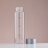 Bouteille de boisson en plastique transparent pour animaux de compagnie, 400 ml, 500 ml, 300 ml, en forme de cylindre, avec bouchon à vis, impression personnalisée colorée, bouteille d'eau minérale