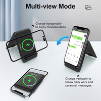 Boîte de rangement multifonctionnelle, chargeur sans fil 15W, chargeur rapide pour appareils iPhone et Android, batterie portable pliable