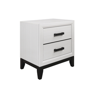 Mirage White Nightstand 2 <b>Drawer</b> <b>Storage</b> Cabinet Bedroom Furniture - Product Image 3