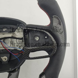 Volant de direction en cuir perforé en fibre de carbone avec LED pour Dodge Challenger SRT - Product Image 3