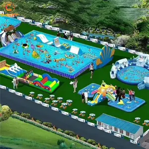Wasserpark Design bauen One Stop Servise kommerziellen Riesen aufblasbare Pool rutsche Kinder kleinen Wasserpark