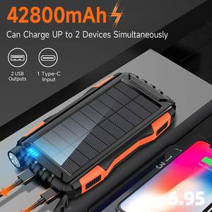 Banco de Energía Portátil Impermeable <span class=keywords><strong>para</strong></span> Exteriores con Carga Inalámbrica y Soporte <span class=keywords><strong>para</strong></span> Cargador Solar de 20000mAh <span class=keywords><strong>para</strong></span> Teléfonos Celulares, Gran Oferta 2025 - Product Image 3