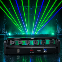 Barre de faisceaux laser RGB DMX à 6 yeux, éclairage de scène à tête mobile pour club, mariage, fête, événement