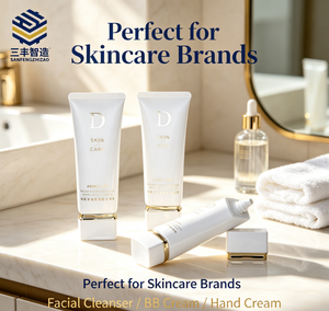 White LDPE Essential Oil Cosmetic Tube with Screw Cap Matte Finish Offset Printing Labeling - Product Image 1