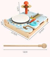 Wooden Toddler Percussion Elephant Drum Set Educational Music Xylophone Set Montessori Rattle Instrument Drum Toys