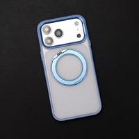 Étui de téléphone portable transparent super résistant avec support magnétique rotatif à 360° en TPU+PC pour 18 Pro Max