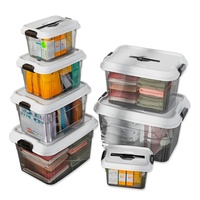Boîtes de rangement en plastique transparent avec couvercles, empilables, anti-poussière, organisateur de placard sans BPA, boîte pour vêtements, jouets, chaussures, maison, bureau