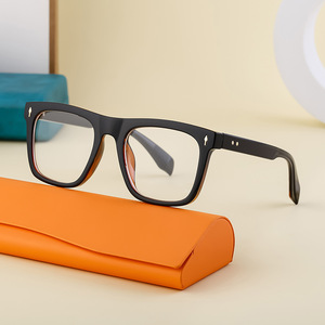 Nueva venta de moda <span class=keywords><strong>Retro</strong></span> mujeres Anti luz azul gafas ópticas diseñador personalizado de alta calidad hombres negro marco cuadrado gafas - Product Image 4