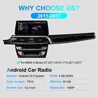 Kit di Aggiornamento Interno Auto NaviHua, Lettore Multimediale Android con Pannello AC, Stereo Auto per BMW Serie 5 F10 F11 F18 2011-2017