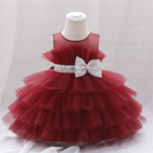 1 Pcs Nhãn Hiệu Riêng Bé Cô Gái Đám Cưới Sinh Nhật Tutu Gown Ruffles Ăn Mặc Mùa Hè 1-5 Năm Công Chúa Ren Toddler Trẻ Em Ăn Mặc - Product Image 4