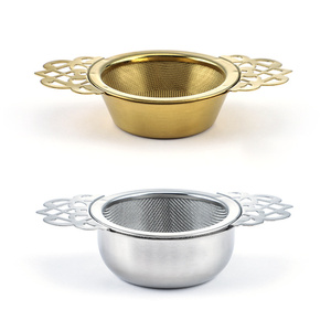 Filtri da tè per imperatrice in acciaio inossidabile dorato di vendita caldo con ciotole a goccia - Product Image 5