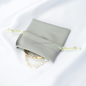 Bolsa de Satén de Seda Gruesa Verde de Lujo con Cordón y Logotipo Personalizado para Extensiones de Cabello, 8*10, Contenedor de Alta Calidad a Prueba de Polvo para Joyería - Product Image 4