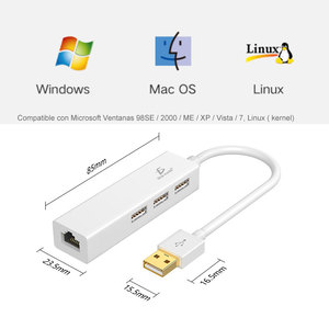 ฮับ USB 2.0 พร้อมพอร์ตอีเธอร์เน็ต Rj45 10 100m สำหรับแมคพีซี - Product Image 2