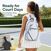 Sac à dos de pickleball avec compartiment à chaussures en nylon pour 2 à 4 raquettes Modèle YS402 40,9x33,5x19,6 cm 790g
