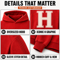 Hoodie court ample personnalisé 460 GSM pour homme, impression sérigraphique, style vintage streetwear, fabricant OEM ODM marque privée