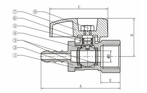 EN331 approvato ugello X FIP collegato 1/4 "1/2" 400psi WOG valvola a sfera Gas in ottone nichelato - Product Image 3