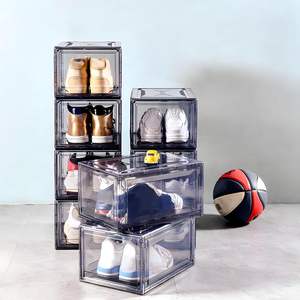 Caja de Acrílico Premium para Zapatillas, Organizador Magnético Transparente para Zapatos, Vitrina Apilable a Prueba de Polvo para Colección de Zapatillas AJ - Product Image 3