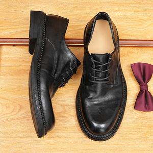 Nouvelles Chaussures en Cuir Décontractées pour Hommes, Sur Mesure, Meilleures Ventes, Imperméables, Semelles Épaisses en Caoutchouc, Finition Vernie, Fermeture à Lacets - Product Image 1