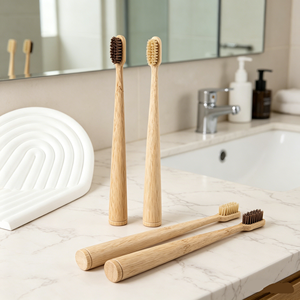 Brosse à dents écologique biodégradable avec poils doux en poils de sanglier pour les voyages - Product Image 3