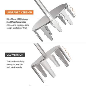 Extracteur de porc de 4 pouces, déchiqueteuse à viande en acier inoxydable ultra tranchante améliorée - Product Image 3