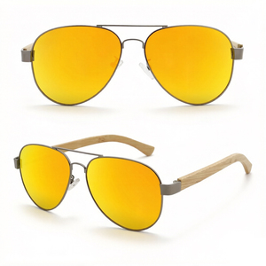 Fashion Design Tac UV400 Polarized Sun Glasses Custom Pilot <strong>Aviation</strong> Driving Vintage Wooden <strong>Sunglasses</strong> for Men - Product Image 3