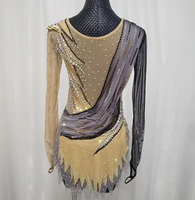 Robe de justaucorps pour filles, patinage artistique, gymnastique, roller, danse, ballet, costume de danse pour compétition de patinage artistique, strass