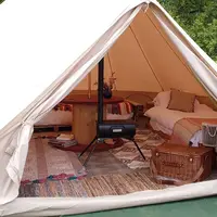 Thiết Kế Mới Không Thấm Nước Breathable Gia Đình Khách Sạn Yurt Bell Tent 4 Mùa Heavy Duty Luxury 5M Bell Tent For Sale