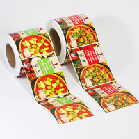 Impression colorée boîte à Pizza autocollant de livraison de nourriture papier auto-adhésif thermique synthétique PP étiquette Pizza étiquette d'emballage alimentaire