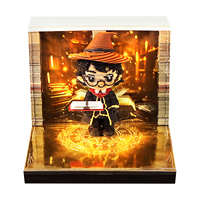 Bloc de Notas Artístico Inteligente Mage 2027, Diorama en Miniatura, Figura de Mago, Escultura Kirigami Hecha a Mano, Adorno de Escritorio con Diseño de Biblioteca Mágica