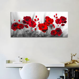 Dipinti su tela di papavero rosso Poster di fiori e dipinti murali con stampa floreale per soggiorno decorazione pittura - Product Image 2