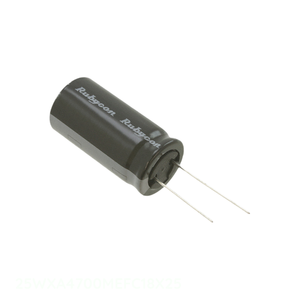 Condensador de Canal de Fabricante 4700 uF CAP ALUM 4700UF 20% 25V RADIAL de Orificio Pasante 25WXA4700MEFC18X25 - Product Image 1
