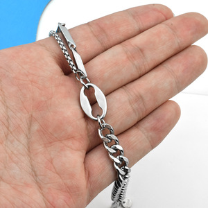 Hot Selling Light Luxury Niche Design Sliver Plated Thick <b>Chain</b> Bracelet <b>Titanium</b> Steel Unisex's Bracelets Wholesale Jewelry - Product Image 2