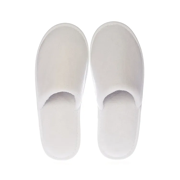 Custom Logo Personalized Luxury White Washable Hotel Room Spa Guest Disposable Cotton Slipper