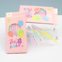 Partykerzen Geburtstagskerzen aus Paraffinwachs Bunte Kinder-Kuchendekoration Pastell-Spiralkerzen