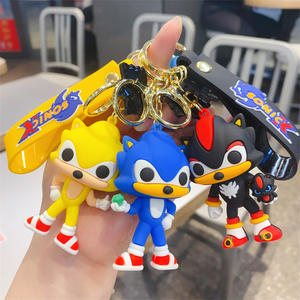 <span class=keywords><strong>Sonic</strong></span> <span class=keywords><strong>Hedgehog</strong></span> Cartoon Doll Pareja PVC Anime Llaveros Accesorios Venta al por mayor Llaveros de plástico de goma para bolsas Colgante de regalo - Product Image 1