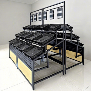 Étagère de courses multifonctionnelle, en plastique pour fruits et légumes, présentoir de supermarché <span class=keywords><strong>à</strong></span> <span class=keywords><strong>vendre</strong></span> - Product Image 1