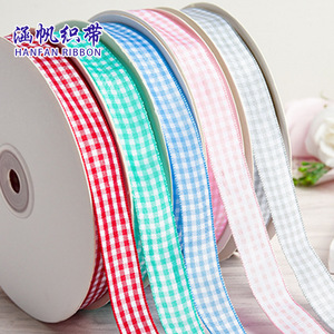 한판 재활용 체크 무늬 리본 엠보싱 디자인 DIY 리본 케이크 꽃 장식 블랙 화이트 컬러풀 - Product Image 1