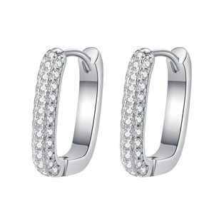 GALAXY New Fashion 2025 Moissanite Brilliant Cut <b>Hoop</b> Earring 925 Sterling <b>Silver</b> Rhodium Plated GRA Certified Claw Setting - Product Image 1