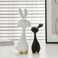 Ornement de bureau élégant et minimaliste de style nordique, fabriqué en Chine, en résine, en forme de lapin, pour le bureau, le salon, le meuble TV, la décoration de la maison